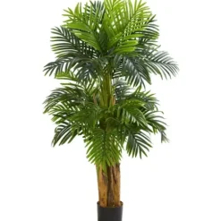 Trees & Topiaries-Kirkland's Home Triple Areca Palm Tree, 5 Ft.