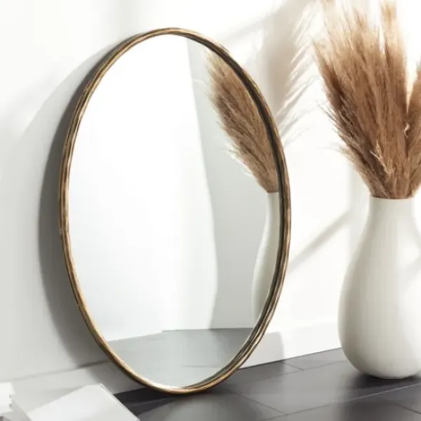 Framed Mirrors-Kirkland's Home Trish Brass Forged Oval Wall Mirror