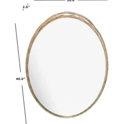 Framed Mirrors-Kirkland's Home Trish Brass Forged Oval Wall Mirror
