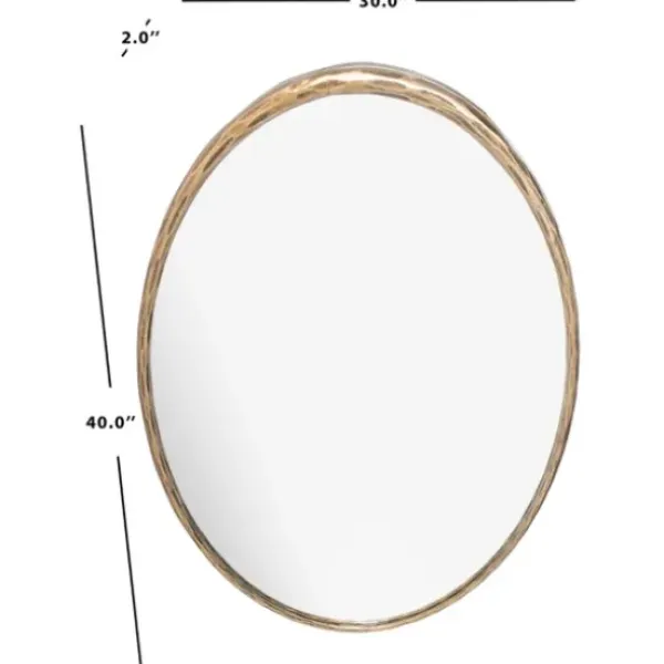 Framed Mirrors-Kirkland's Home Trish Brass Forged Oval Wall Mirror