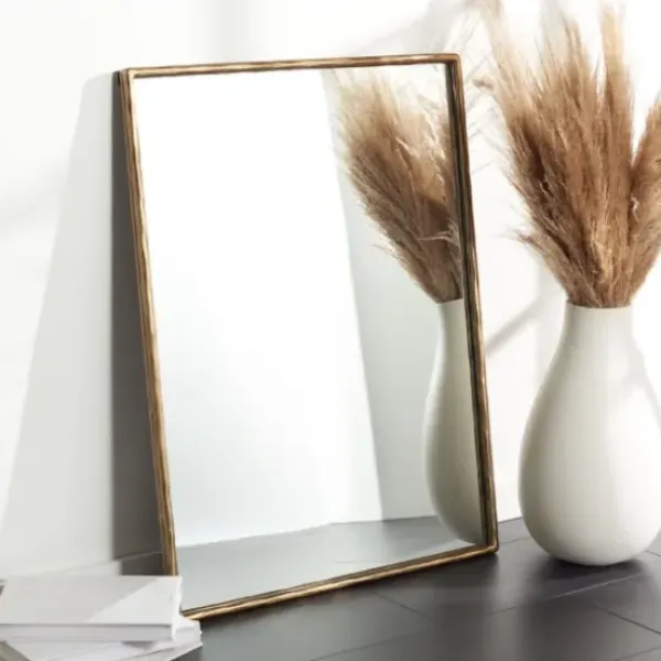 Framed Mirrors-Kirkland's Home Trish Brass Forged Rectangle Wall Mirror