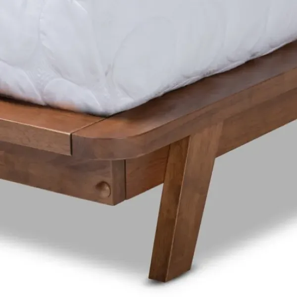 Beds & Headboards-Kirkland's Home Tufted And Natural Walnut King Platform Bed Gray