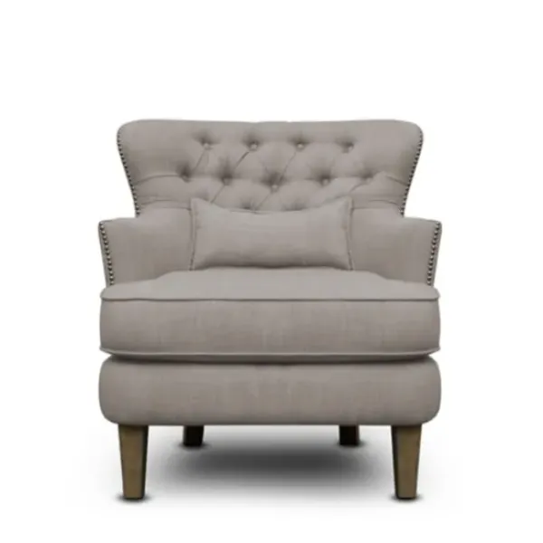 Accent Chairs-Kirkland's Home Tufted Armchair With Lumbar Pillow Gray