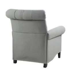 Accent Chairs-Kirkland's Home Tufted Back Nailhead Trim Recliner Armchair Gray