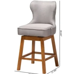 Bar Stools & Counter Height Stools-Kirkland's Home Tufted Back Swivel Counter Stools, Set Of 2 Gray
