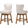 Bar Stools & Counter Height Stools-Kirkland's Home Tufted Back Swivel Counter Stools, Set Of 2 Ivory