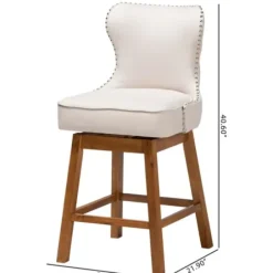 Bar Stools & Counter Height Stools-Kirkland's Home Tufted Back Swivel Counter Stools, Set Of 2 Ivory