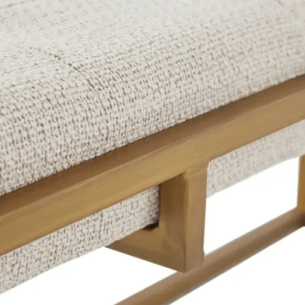 Benches & Ottomans-Kirkland's Home Tufted Bronze Metal Bench Tan