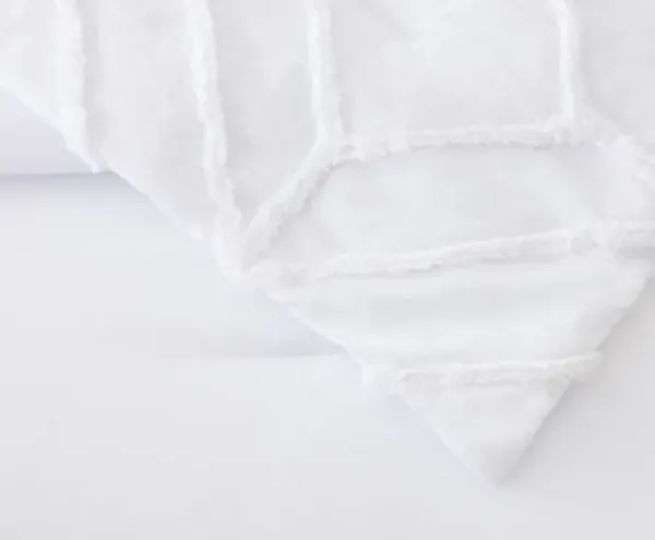 Duvets-Kirkland's Home Tufted Chenille 3-Pc. King Duvet Set White