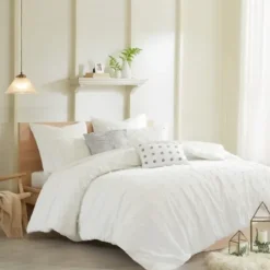 Duvets-Kirkland's Home Tufted Cotton 7-Pc. Full/Queen Duvet Set Ivory