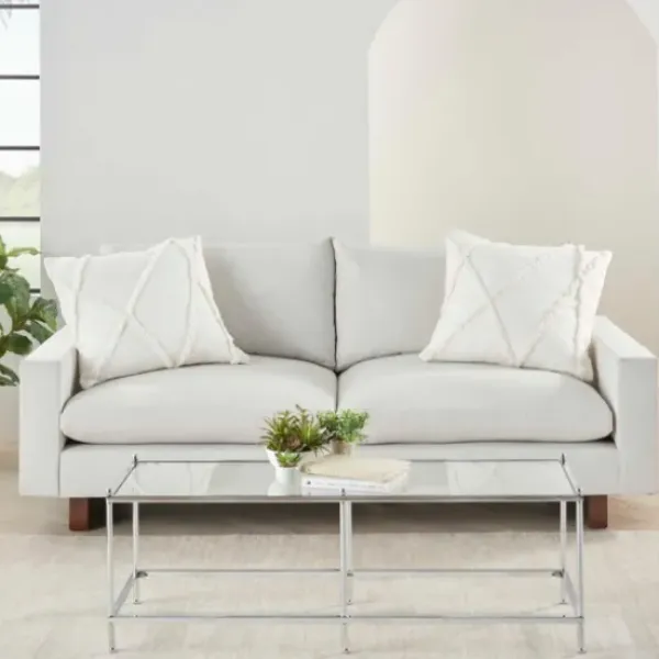 Pillows-Kirkland's Home Tufted Diamond 2-Pc. Pillows, 24 In. White