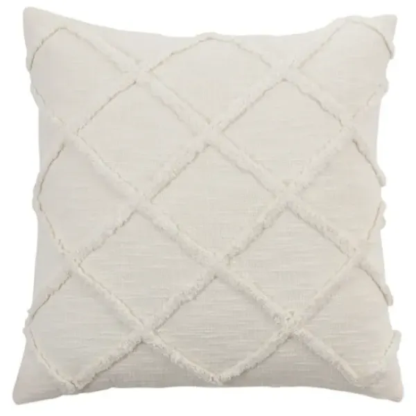 Pillows-Kirkland's Home Tufted Diamond Pillow Cover White