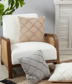 Pillows-Kirkland's Home Tufted Diamond Pillow Cover White