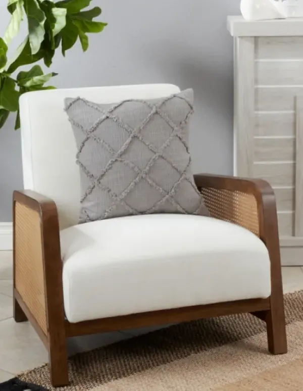 Pillows-Kirkland's Home Tufted Diamond Pillow Cover Gray