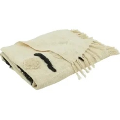 Blankets & Throws-Kirkland's Home Tufted Dots And Dashes Throw Ivory