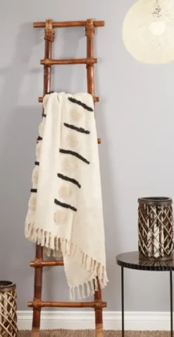 Blankets & Throws-Kirkland's Home Tufted Dots And Dashes Throw Ivory