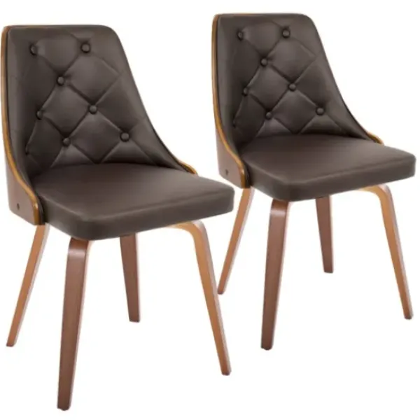 Dining Chairs-Kirkland's Home Tufted Faux Leather Dining Chairs, Set Of 2 Brown