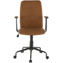 Office Furniture-Kirkland's Home Tufted Faux Leather Office Chair Brown