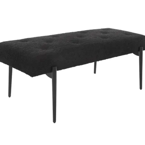 Benches & Ottomans-Kirkland's Home Tufted Shearling Bench Black
