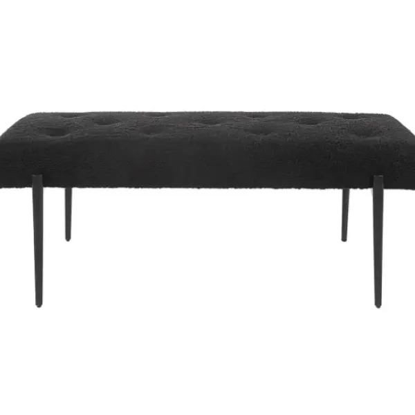 Benches & Ottomans-Kirkland's Home Tufted Shearling Bench Black