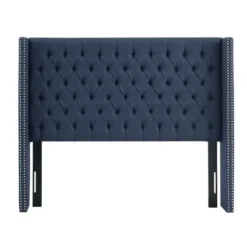 Beds & Headboards-Kirkland's Home Tufted Upholstered Metal Leg Queen Headboard Blue