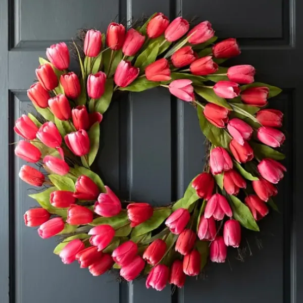 Wreaths-Kirkland's Home Tulip Wreath Red