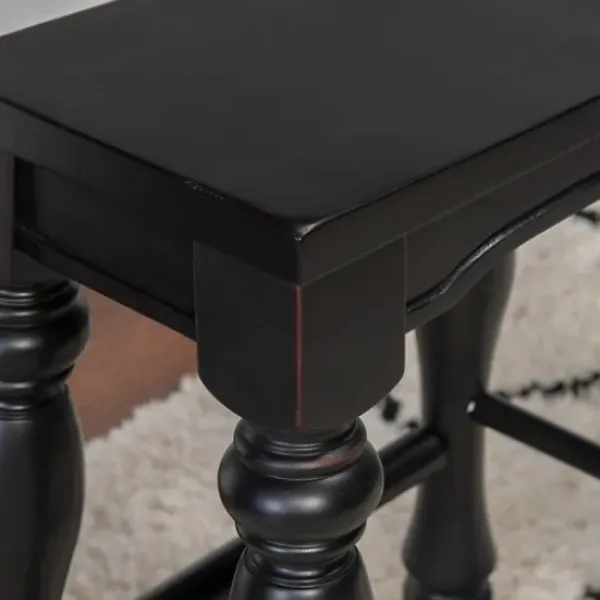 Bar Stools & Counter Height Stools-Kirkland's Home Turned Legs Island Stools, Set Of 2 Black