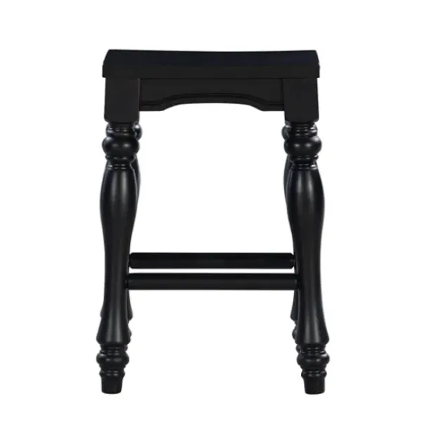 Bar Stools & Counter Height Stools-Kirkland's Home Turned Legs Island Stools, Set Of 2 Black