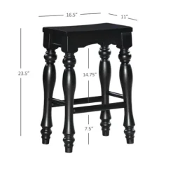 Bar Stools & Counter Height Stools-Kirkland's Home Turned Legs Island Stools, Set Of 2 Black