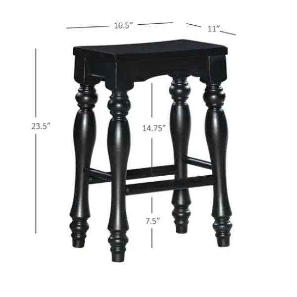 Bar Stools & Counter Height Stools-Kirkland's Home Turned Legs Island Stools, Set Of 2 Black