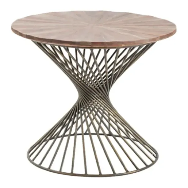 Accent & End Tables-Kirkland's Home Turner Twisted Base Side Table Brown