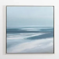 Canvas Art-Kirkland's Home Turquoise Abstract Ocean Framed Canvas Art Print Blue