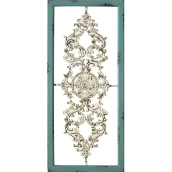 Wall Plaques-Kirkland's Home Turquoise And White Scroll Wall Plaque Blue/White