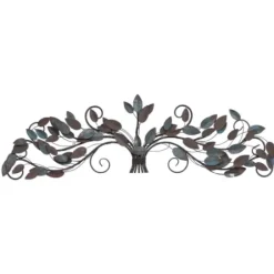 Wall Plaques-Kirkland's Home Turquoise Bronze Distressed Iron Vine Wall Plaque Brown