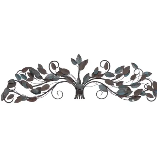 Wall Plaques-Kirkland's Home Turquoise Bronze Distressed Iron Vine Wall Plaque Brown