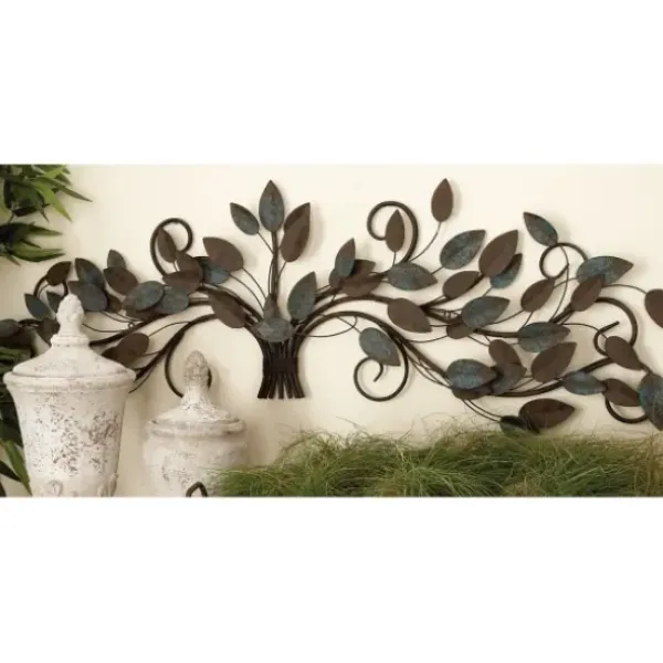 Wall Plaques-Kirkland's Home Turquoise Bronze Distressed Iron Vine Wall Plaque Brown