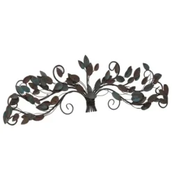 Wall Plaques-Kirkland's Home Turquoise Bronze Distressed Iron Vine Wall Plaque Brown