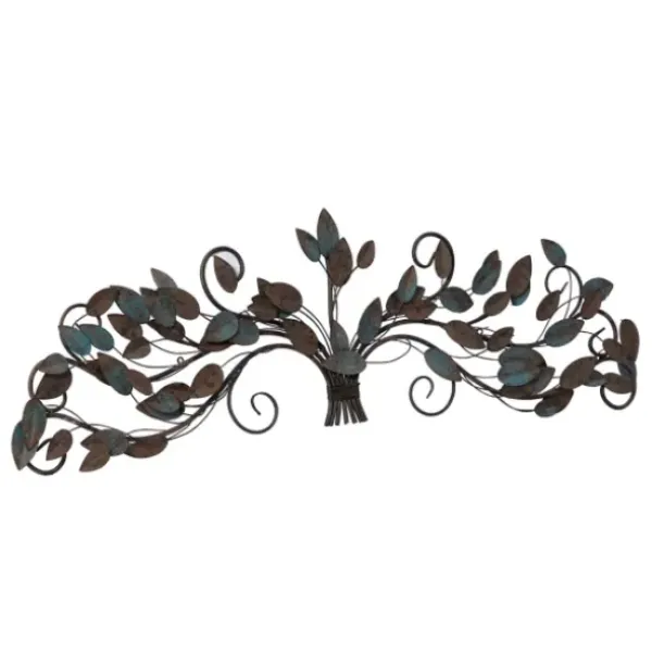 Wall Plaques-Kirkland's Home Turquoise Bronze Distressed Iron Vine Wall Plaque Brown