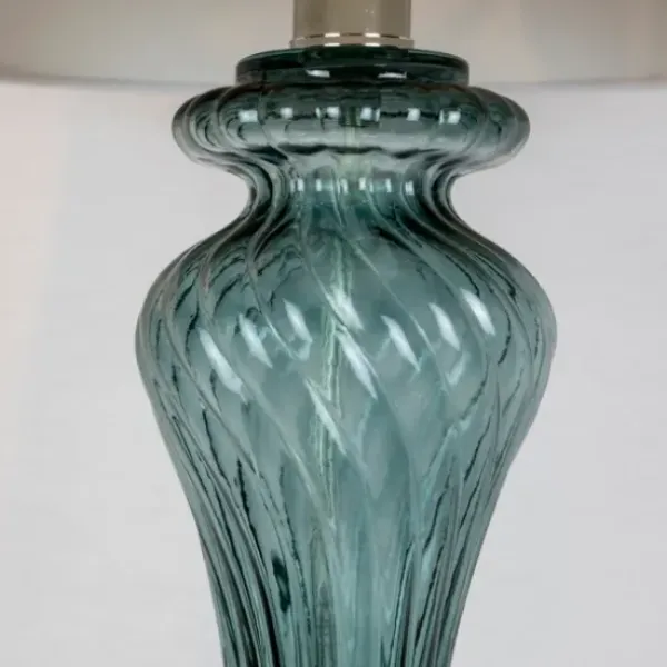 Table Lamps-Kirkland's Home Turquoise Glass Table Lamps, Set Of 2 White