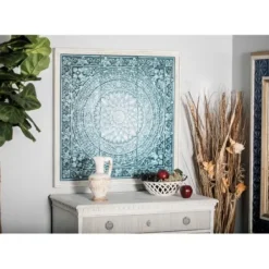 Wall Plaques-Kirkland's Home Turquoise Iron Floral Scrollwork Wall Plaque Blue