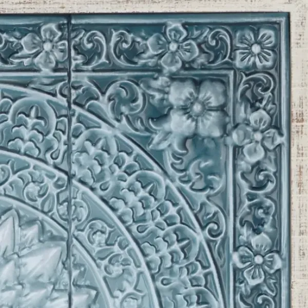 Wall Plaques-Kirkland's Home Turquoise Iron Floral Scrollwork Wall Plaque Blue