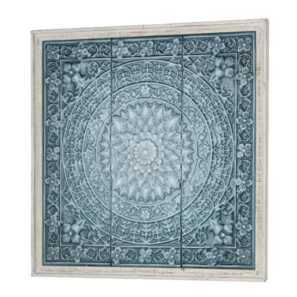 Wall Plaques-Kirkland's Home Turquoise Iron Floral Scrollwork Wall Plaque Blue