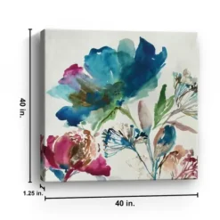 Canvas Art-Kirkland's Home Turquoise On Watercolor Giclee Canvas Art Print White/Pink/Blue/Green
