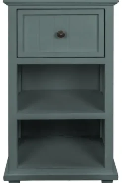 Accent & End Tables-Kirkland's Home Turquoise Slim Wooden 2-Shelf Side Table Green