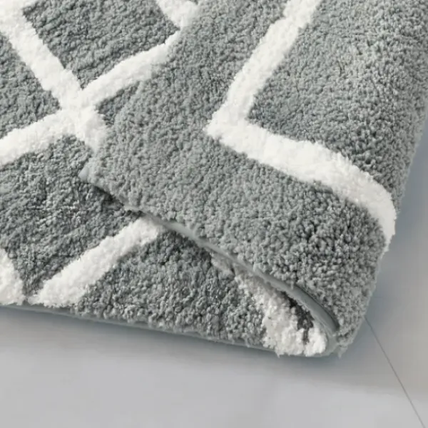 Bathroom Rugs-Kirkland's Home Turquoise Small Crochet Oval Bath Mat Blue