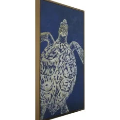 Framed Art-Kirkland's Home Turtle Sea Creature Framed Art Print Blue/White