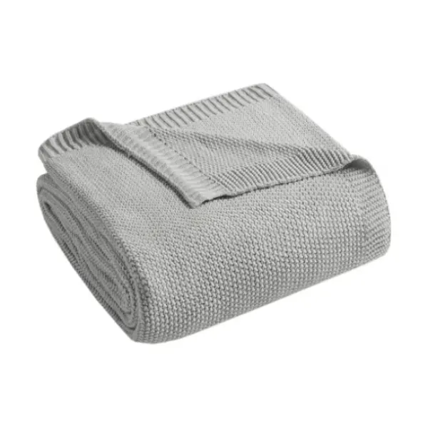 Blankets & Throws-Kirkland's Home Twin Rylan Knit Blanket Gray
