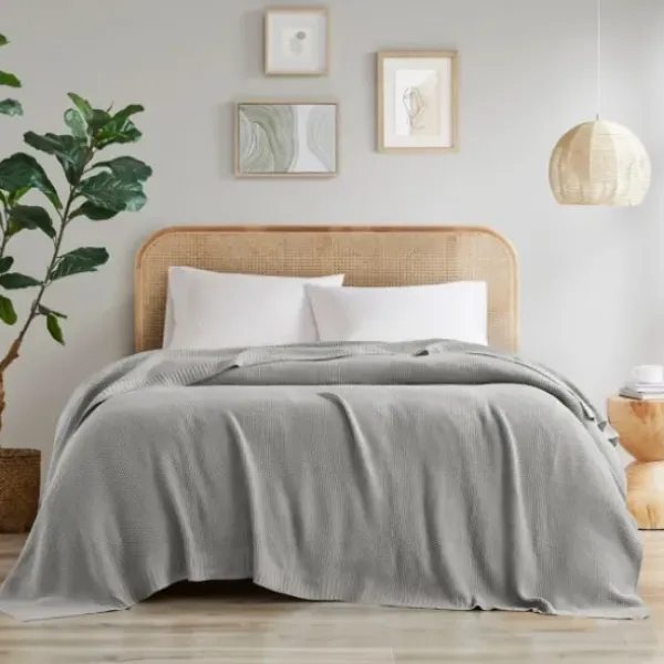 Blankets & Throws-Kirkland's Home Twin Rylan Knit Blanket Gray
