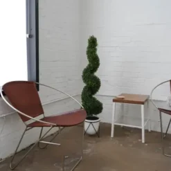 Trees & Topiaries-Kirkland's Home Twisted Boxwood Topiary In White Pot