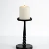 Candle Holders-Kirkland's Home Twisted Metal Pillar Candle Holder, 8 In. Black